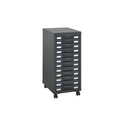 Desserte mobile Poly 12 tiroirs anthracite