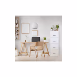 Classeur monobloc 4 tiroirs pour dossiers suspendus - blanc - Maxiburo