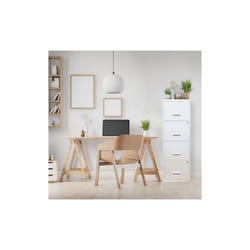 Classeur monobloc 4 tiroirs pour dossiers suspendus - blanc - Maxiburo