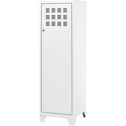 Armoire de rangement métal 1 porte Blanc mat