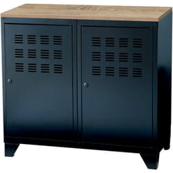 Armoire de rangement métal 2 portes Noir mat