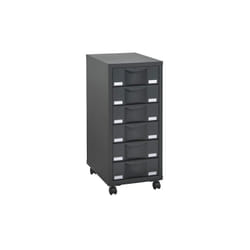 Desserte mobile Polly 6 tiroirs anthracite