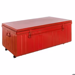 Table basse en acier sur roulettes Habitat 90 cm rouge