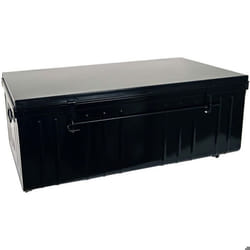 Table basse en acier sur roulettes Habitat 90 cm noir