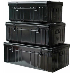 Pierre Henry - Set de 3 malles en acier Habitat 80 - 90 et 100 cm