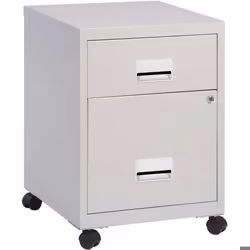 Caisson de rangement en acier 2 tiroirs gris perle