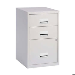 Colonne de rangement basse en acier 3 tiroirs Gris clair
