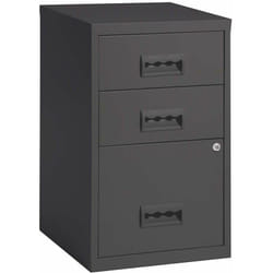 Colonne de rangement basse en acier 3 tiroirs Anthracite