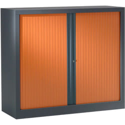 Armoire de bureau portes à rideaux 2 étagères