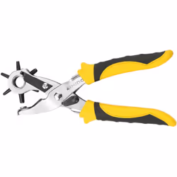 Rhino - Pince perforatrice, pince emporte - pièce, poiçonneuse à positions 220 mm - 6 positions : Ø 2.5 à 5 mm - Pour cuir, c ...
