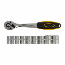 Clé à Cliquet - RHINO - 3/8 - 72 Dents - Coffret avec 9 Douilles - Acier Chrome Vanadium