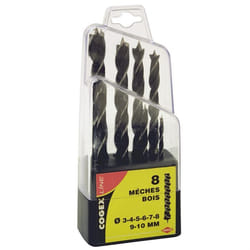 Mèches bois COGEX - Lot de 8 - Diamètre 3 à 10mm - Métal