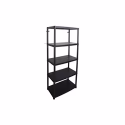 Étagere en plastique - 5 plateaux - dimensions: 71 x 38 x 170 cm - Noir - Capacité: 30 kg par plateaux - charge totale: 150 k ...