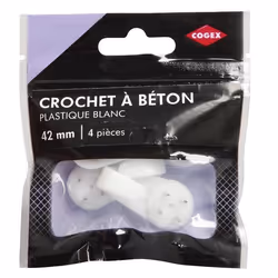 COGEX Crochet à béton - 42 mm - 4 pcs