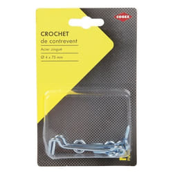 COGEX Crochet de contrevent - 4x75 mm - 2 pcs