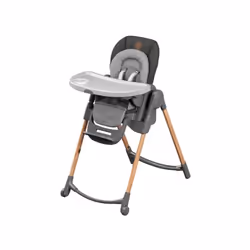 Maxi-Cosi Minla, Chaise haute traditionnelle, Siège rembourré, Graphite, Bois, Monochromatique, 3/5 points, 30 kg