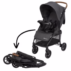 BEBECONFORT MISTY Poussette compacte  confortable grand panier dès la naissance jusquà 4 ans0 à 22 kg Mineral Graphite