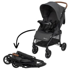 BEBECONFORT MISTY Poussette compacte  confortable grand panier dès la naissance jusquà 4 ans0 à 22 kg Mineral Graphite