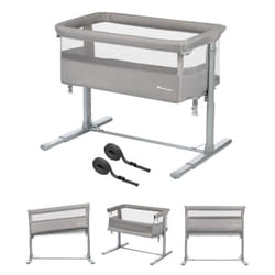 BEBECONFORT Zina Berceau Pliable Bebe & Cododo 0-6 m (0-9 kg) 5 Positions de Hauteur Réglables Matelas Inclinable Mineral Grey