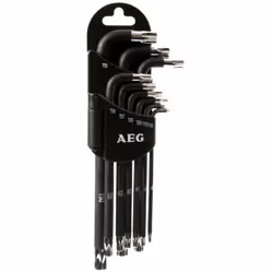 Set de 9 clés étoile/support Assortiment de 9 clés étoiles ("Torx"). Livrées sur support de rangement avec clip ceinture. Clé ...