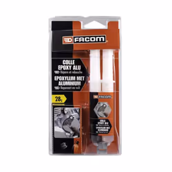 FACOM Colle epoxy - Chargée en particules aluminium - Pour l'assemblage, le colmatage et la réparation de pieces métalliques  ...