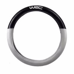 WRC 007381, Housse de volant, Noir, Argent, Simili-cuir, Monochromatique, 35 cm, 38 cm
