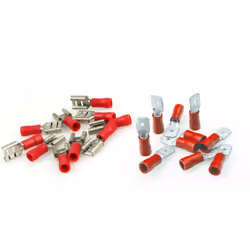 XLTECH 20 Cosses Plates MetF Ro 10 cosses plates/femelles/gainées/bleu 10x femelle 6,35mm / section 1-2,5mm²