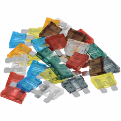 30 fusibles enfichables assortis : 2x2A / 4x5A / 3x7,5A / 5x10A / 4x15A / 4x20A / 5x25A / 3x30A