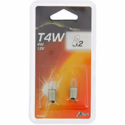 XLTECH 2 ampoules Temoins T4W 12V 2 témoins T4W 12V BA9s - 4W S'utilise à l'vant en : veilleuses (à l'intérieur des phares) - ...