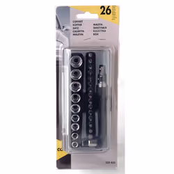 Cartec Coffret douilles 26 pcs, 142 mm, 242 mm, 35 mm, 353 g, 26 outils