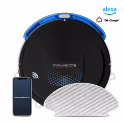 Rowenta X-Plorer Serie 45 RR8275WH, Sans sac, Noir, Rond, 0,44 L, 70 dB, 0,11 L