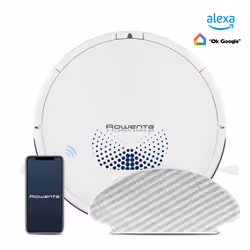 Rowenta X-Plorer Serie 45 RR8277WH, Sans sac, Blanc, Rond, 0,44 L, 70 dB, Auto Express, Auto, Suivi des murs