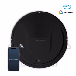 Rowenta X-Plorer Serie 45 RR8225, Sans sac, Noir, Rond, 0,44 L, 70 dB, Auto Express, Auto, Suivi des murs