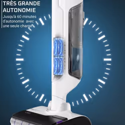 Rowenta X-Clean 10 Aspirateur Laveur Sans Fil 2-en-1 Argent Blanc Sans Sac - Vue supplémentaire 5