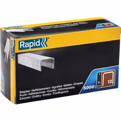 Rapid agrafes en fil fin n°12, longueur allant de 6mm à 16mm, quantité de 5000 agrafes. Pour le textile et décoration. Fil ga ...