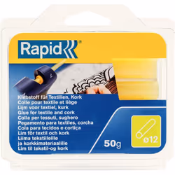 RAPID - Bâtons de colle thermofusible, pour cuir, jaune, Ø12MM, longueur 94MM, 50G Les bâtonnets de colle thermofusible RAPID ...