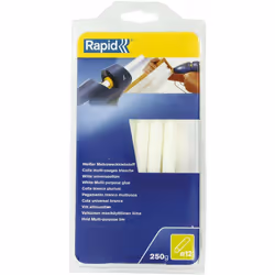 Colle blanche en bâtonnet de RAPID multi-usages. Diamètre : 12 mm Longueur : 190 mm Conditionnement : boîte de 250 g Elle col ...