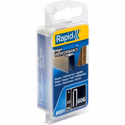 Rapid agrafes à couronne étroite n°606, longueur allant de 12mm à 30mm, quantité allant de 600 à 4000 agrafes. Pour la fixati ...