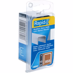 Rapid agrafes en fil fin n°958, longueur allant de 8mm à 10mm, quantité allant de 1600 à 2000 agrafes. Pour le textile et déc ...