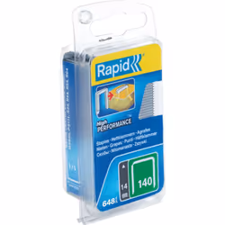 Rapid agrafes en fil plat n°140, longueur allant de 6mm à 16mm, quantité allant de 648 à 5000 agrafes. Pour le textile et déc ...