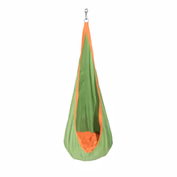 Trigano Cocoon - Balançoire Hamac Toile Suspendue, Vert, Orange