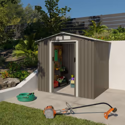 Abri de Jardin en Métal Gris/Vert 3,26 m² avec Kit d'Ancrage Découvrez notre abri de jardin en métal , un havre de paix aux n ...