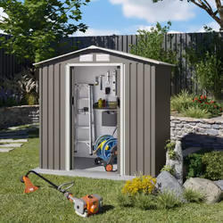 Abri de Jardin en Métal Gris/Vert 2,12 m² avec Kit d'Ancrage Intégrez harmonieusement notre abri de jardin en métal de 2,12 m ...