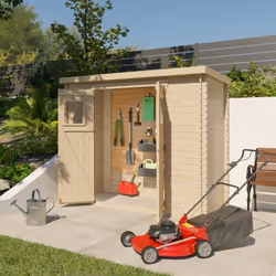 Description générale Optez pour notre Abri de Jardin en Bois Brut de 3 m² , un choix idéal pour les petits espaces, alliant r ...