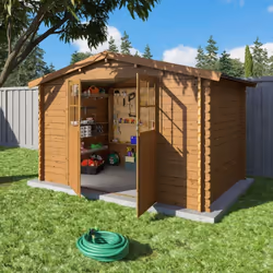 Abri de Jardin Honos en Bois Marron 7 m² - Robuste et Élégant Découvrez le charme et la solidité de notre Abri de Jardin Hono ...
