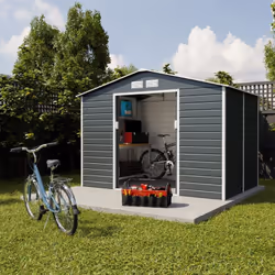 Trigano - Abri de jardin métal anthracite 4,83 m² + kit d'ancrage
