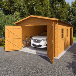 Garage Artemis en Bois Marron - 19 m² Envisagez-vous un garage pour protéger votre voiture, votre moto ou même votre tracteur ...