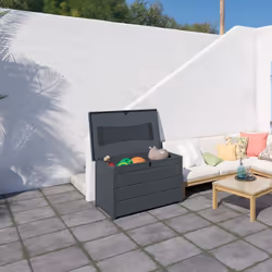 Coffre de Jardin en Résine Anthracite 350 L - Votre Allié pour un Jardin Ordonné et Serein Optimisez le rangement de votre ja ...