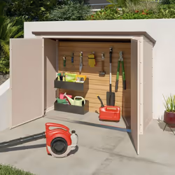 Abri de jardin resine 1,46 m2 Trigano + kit d'ancrage