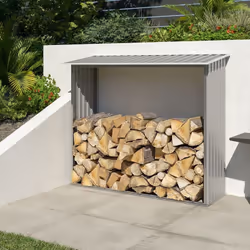 Description générale Protégez et stockez votre bois efficacement avec notre abri à bûches en métal gris châtaigne. Il garanti ...